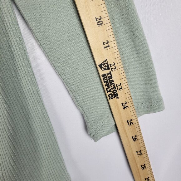 2 for $30 Soft Surroundings Sweater Women's Large Sage Green V Neck Flared Soft - Picture 7 of 9